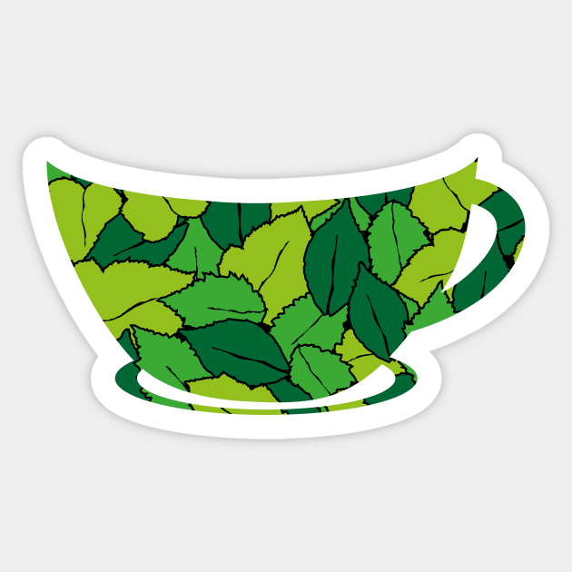 cup of organic herbal leaf tea for healthy life logo Sticker by asepsarifudin09